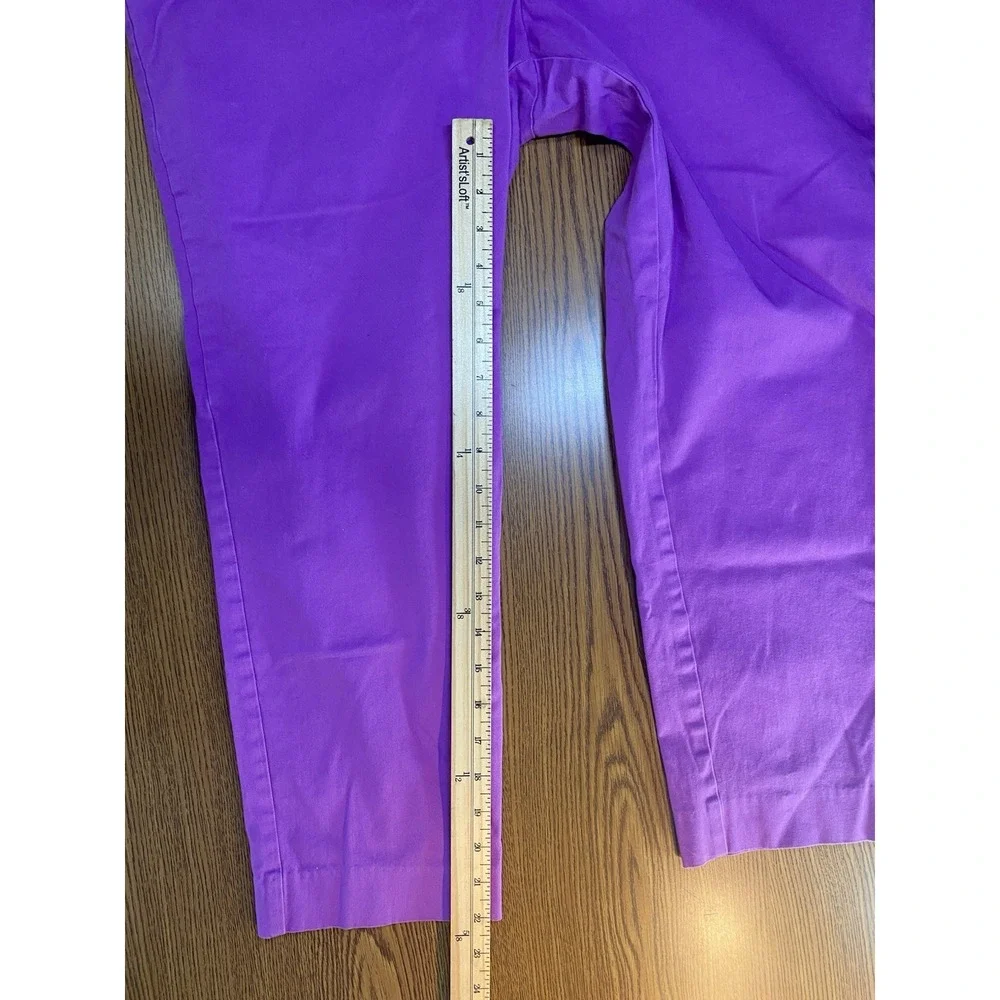 Worthington Womens Purple Pants Size 14 Cotton Career Office Mothers Day Church